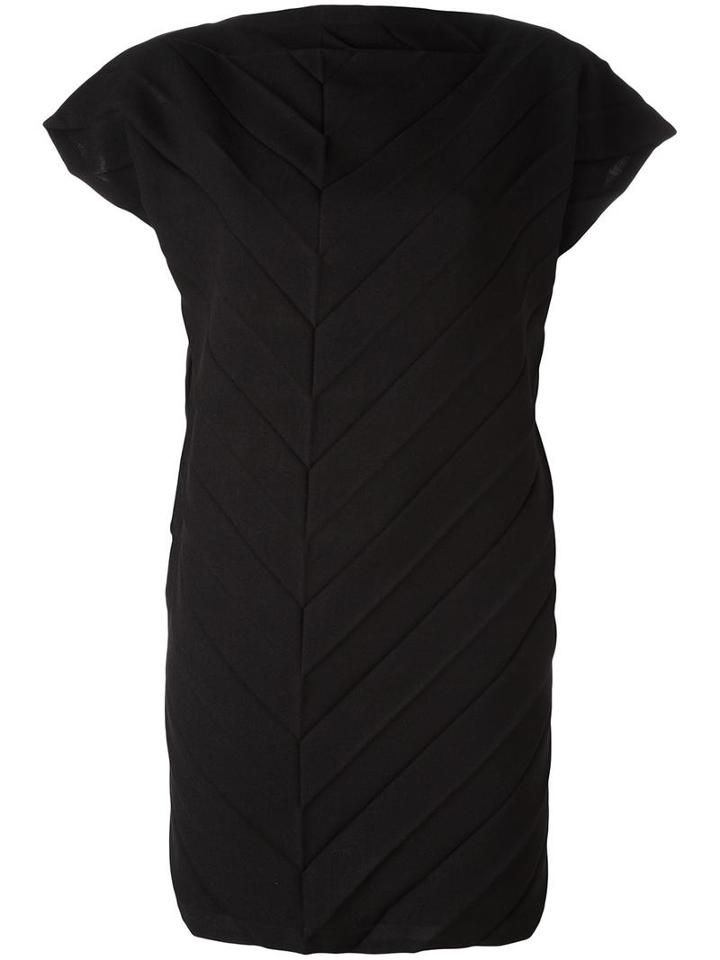 Issey Miyake Cauliflower Herringbone Pleat Long Top, Women's, Black, Polyester
