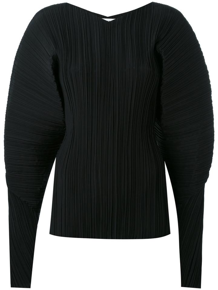 Jil Sander - Pleated Loose-fit Blouse - Women - Silk - 34, Black, Silk