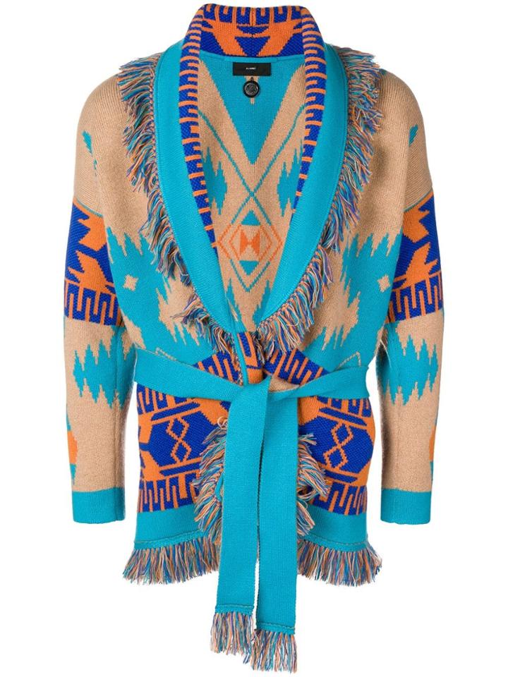 Alanui Icon Jcq Jacquard Cardigan - Blue