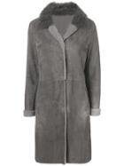 Liska Fur Collar Coat - Grey