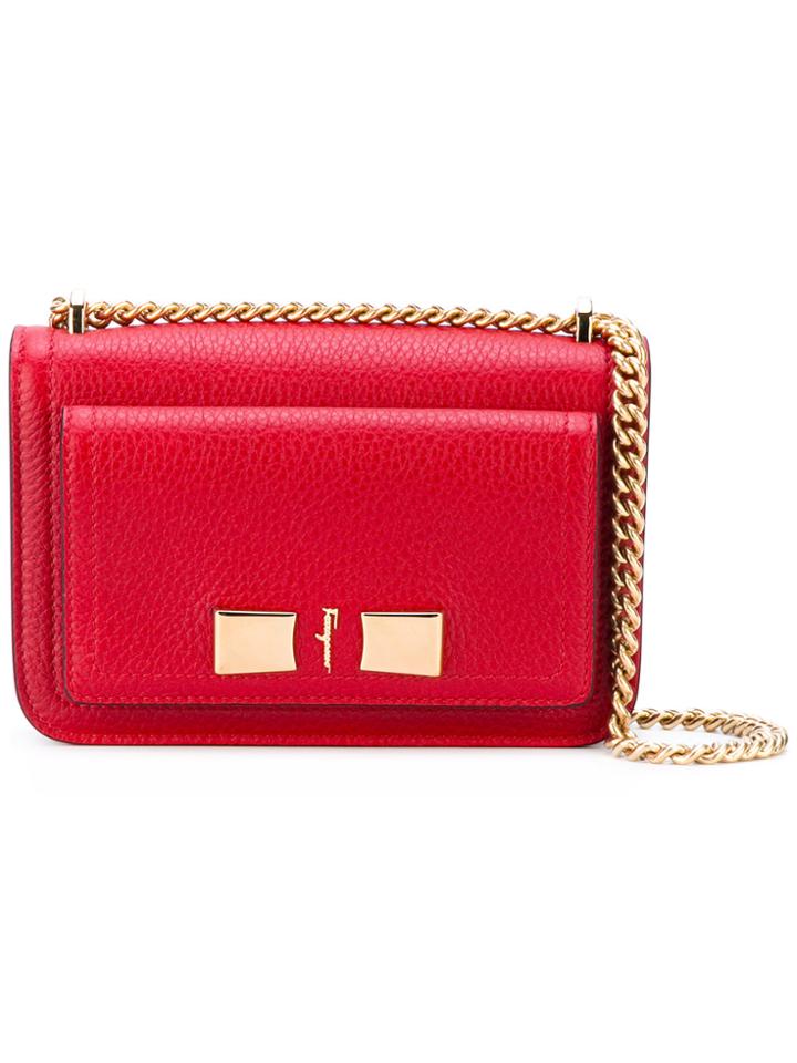 Salvatore Ferragamo Vara Essential Flap Bag - Red