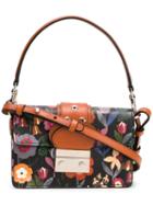 Red Valentino Floral Print Shoulder Bag, Women's, Black