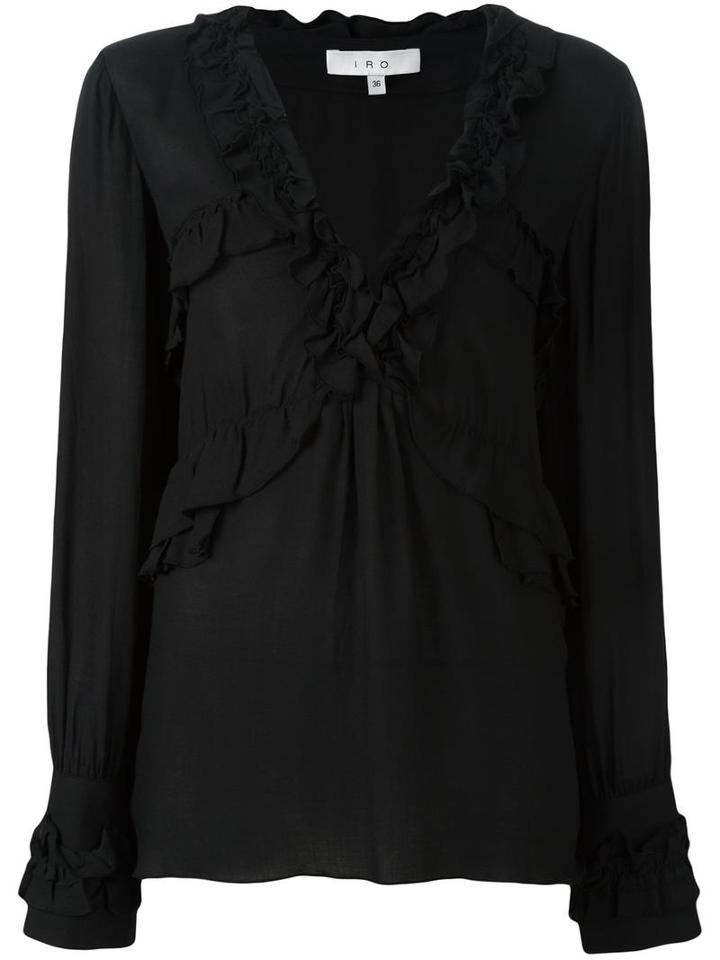Iro Ophey Volant Blouse, Women's, Size: 40, Black, Viscose