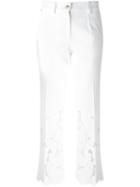 Alberta Ferretti Lace Trim Trousers, Women's, Size: 38, White, Cotton