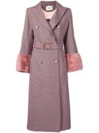 Fendi Patterned Double-breasted Coat - Pink