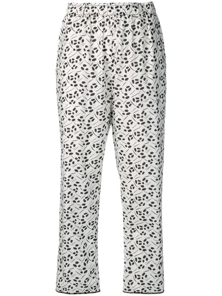 Sara Lanzi Mulberry Print Trousers - White
