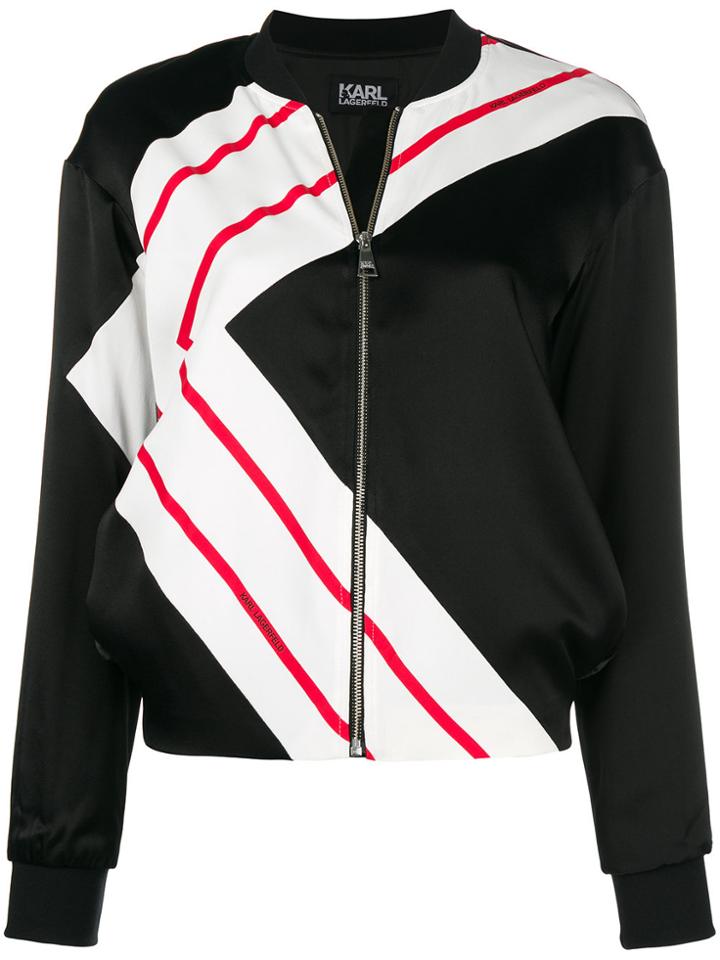 Karl Lagerfeld K-stripe Bomber Jacket - Black