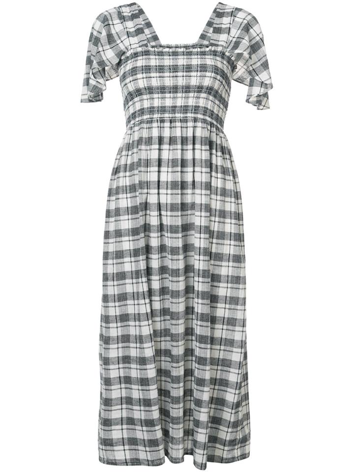 The Great Gimlet Checked Midi Dress - White
