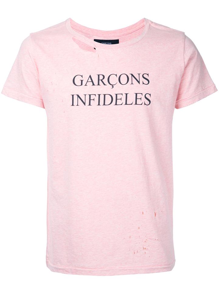 Garcons Infideles Brand Logo T-shirt - Pink & Purple