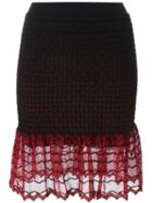 Alexander Mcqueen Knitted Peplum Skirt, Women's, Size: Small, Black, Viscose/polyamide/polyester/silk