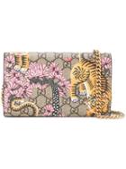 Gucci Gg Supreme Bengal Print Shoulder Bag, Women's, Grey, Leather/polyurethane