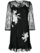 Twin-set Embroidered Detail Lace Dress - Black