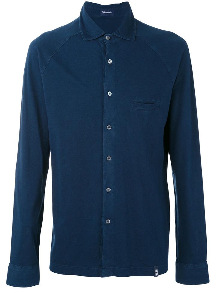 Drumohr - Chest Pocket Shirt - Men - Cotton - M, Blue, Cotton