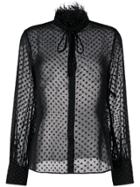 Cavalli Class Dot Sheer Blouse - Black