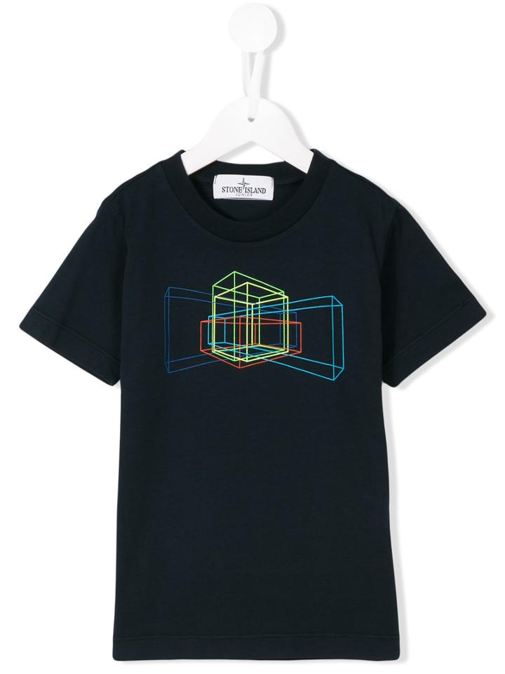 Stone Island Kids Print T-shirt, Boy's, Size: 6 Yrs, Blue