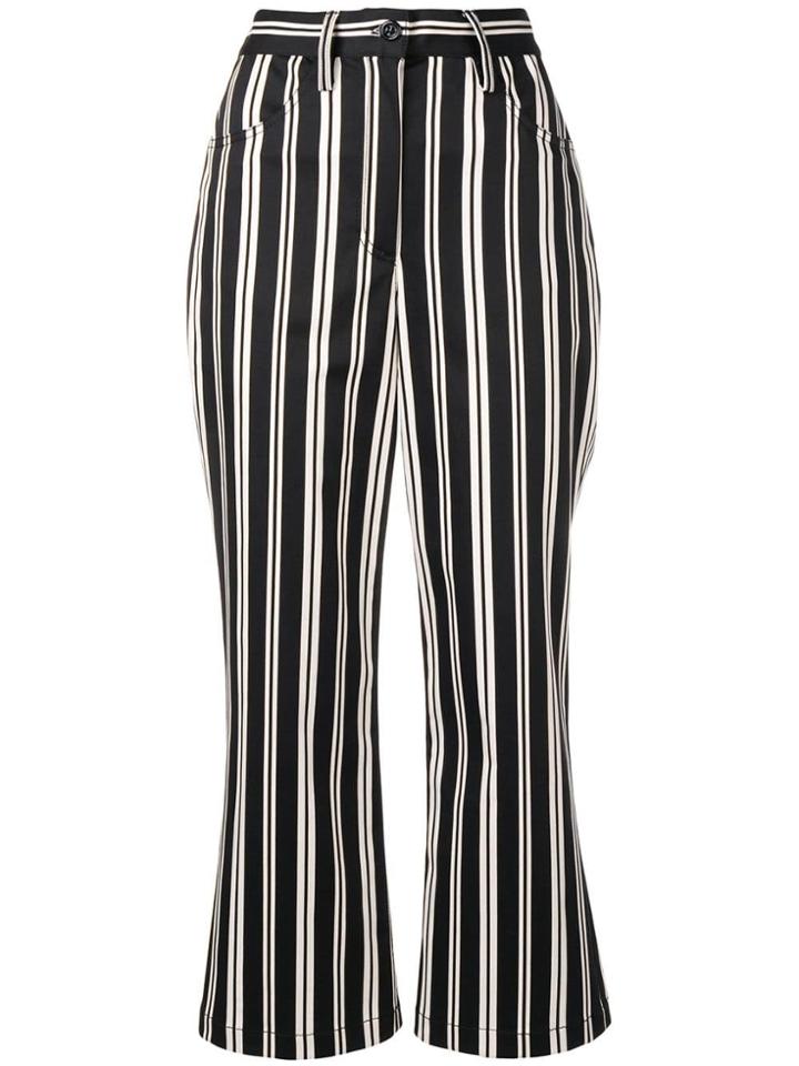 Marc Jacobs Cropped Stripe Trousers - Black