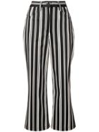 Marc Jacobs Cropped Stripe Trousers - Black