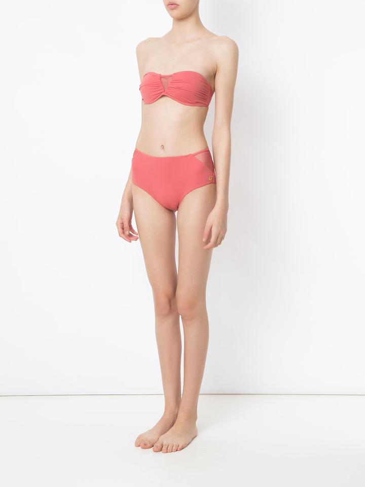 Brigitte - Bandeau Bikini Set - Women - Spandex/elastane/polyimide - G, Pink/purple, Spandex/elastane/polyimide