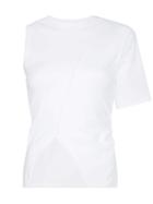 Faith Connexion High Neck Ruched Asymmetric T-shirt - White