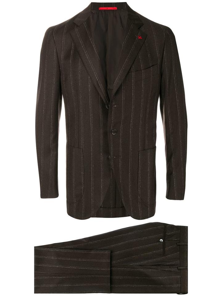 Isaia Pinstripe Embroidered Suit - Unavailable