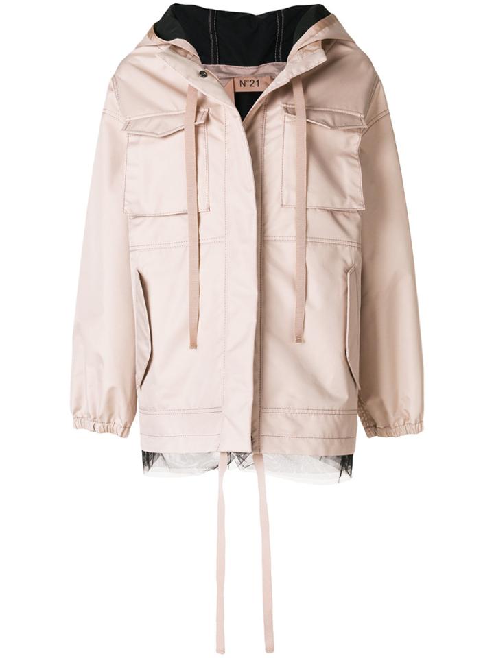 No21 Oversize Hooded Jacket - Pink & Purple