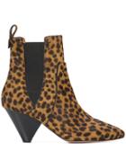 Veronica Beard Leopard Print Boots - Brown