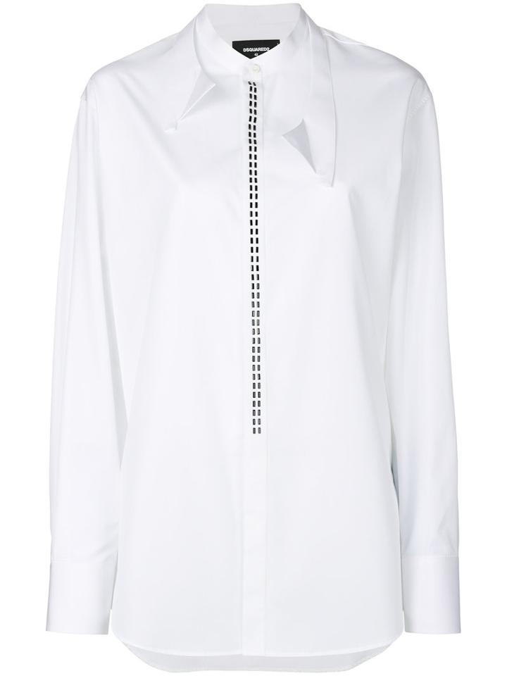 Dsquared2 - Deconstructed Collar Shirt - Women - Cotton/glass - 46, White, Cotton/glass