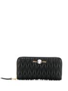 Miu Miu Matellasé Continental Wallet - Black