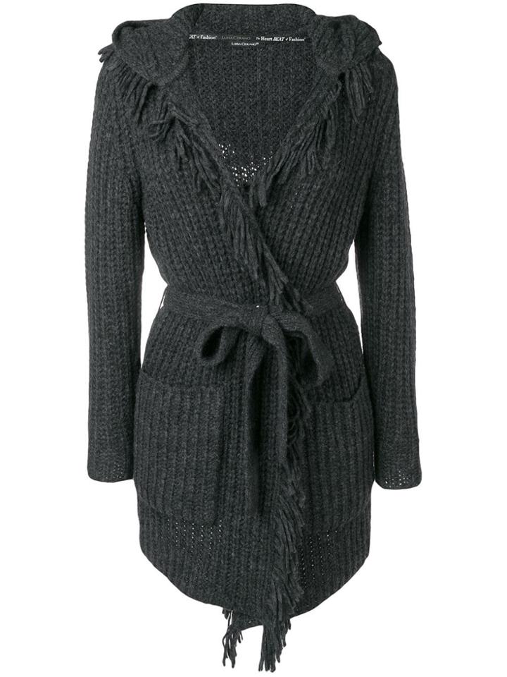 Luisa Cerano Fringe Cardi-coat - Grey