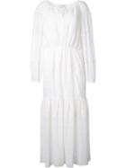 Saint Laurent Lace Patterned Dress, Women's, Size: 38, White, Silk/viscose/cotton
