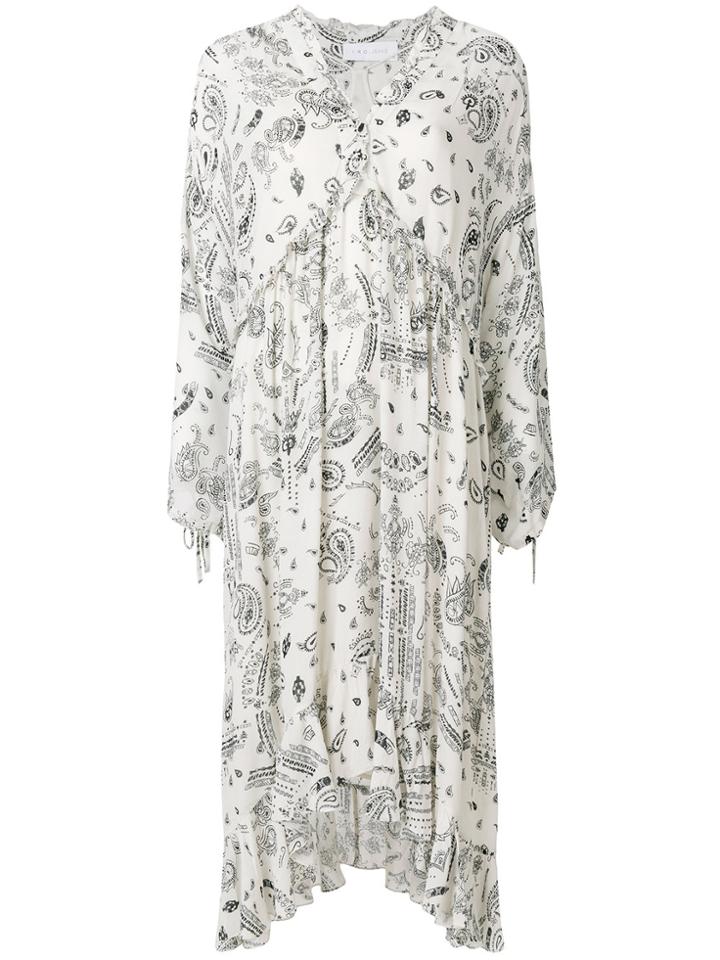 Iro Paisley Print Ruffle Baphir Dress - White
