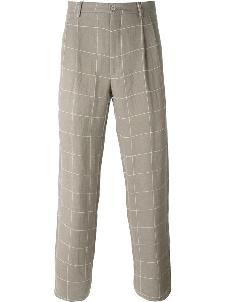 Giorgio Armani Windowpane Check Trousers