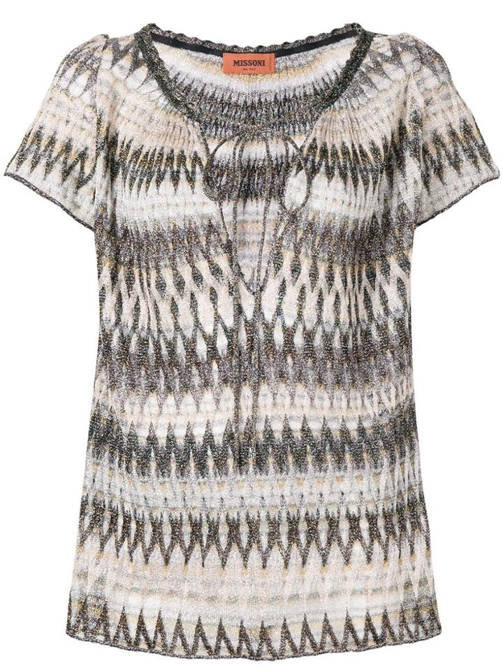 Missoni Lace-up Detail Blouse - Neutrals