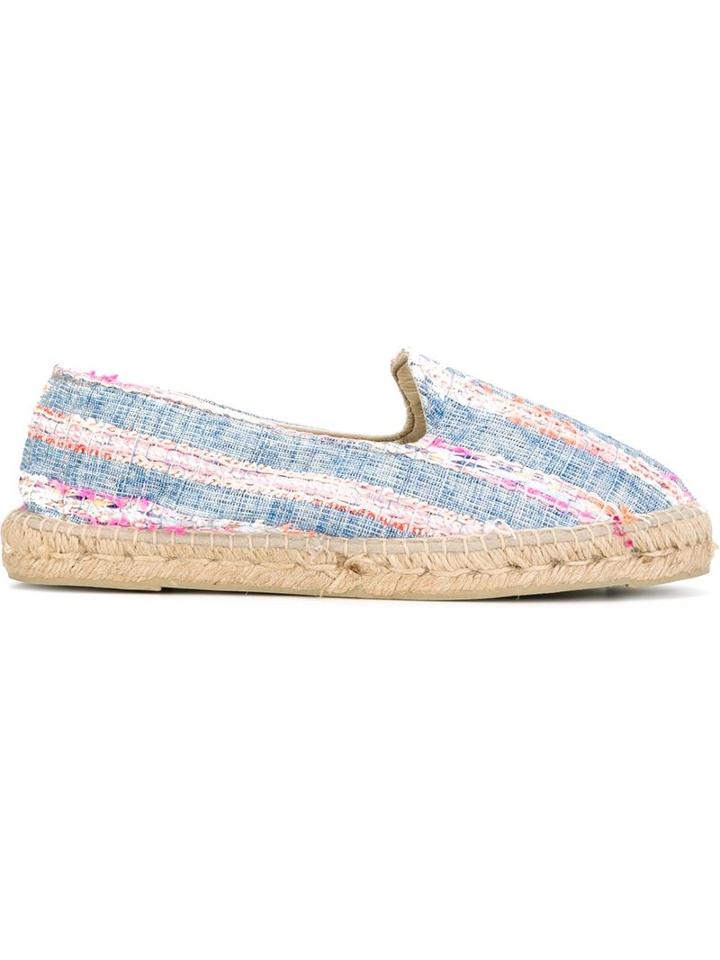 Manebi Striped Espadrilles, Women's, Size: 37, Blue, Cotton/leather/rubber