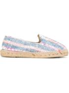 Manebi Striped Espadrilles, Women's, Size: 37, Blue, Cotton/leather/rubber