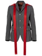 Undercover Striped Blazer Jacket, Women's, Size: 2, Grey, Polyester/cupro
