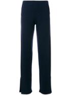 Allude Side Slit Knitted Trousers - Blue