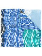 Diane Von Furstenberg 'new Wave' Pattern Scarf, Women's, Blue, Cashmere