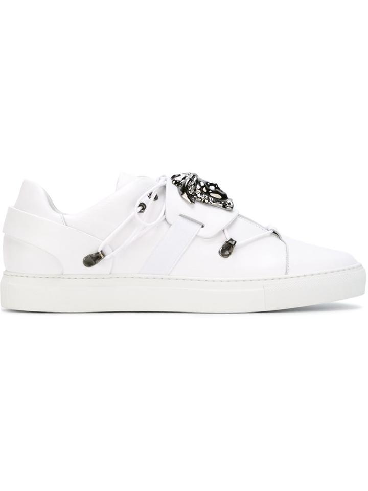 Versace Medusa Low Sneakers, Men's, Size: 44, White, Calf Leather/rubber