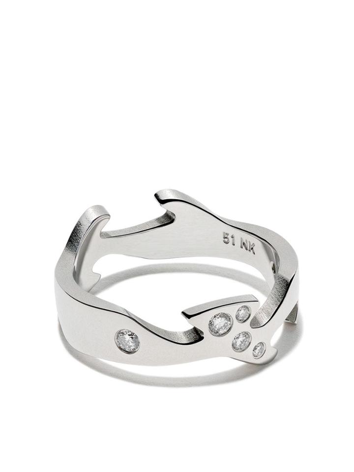Georg Jensen 18kt White Gold Fusion Centre Brilliant Cut Diamond Ring