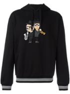 Dolce & Gabbana Designer's Patch Hoodie, Men's, Size: 48, Black, Virgin Wool/polyester/wool/cotton