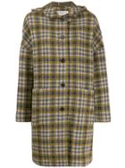 Ymc Check Hooded Coat - Green