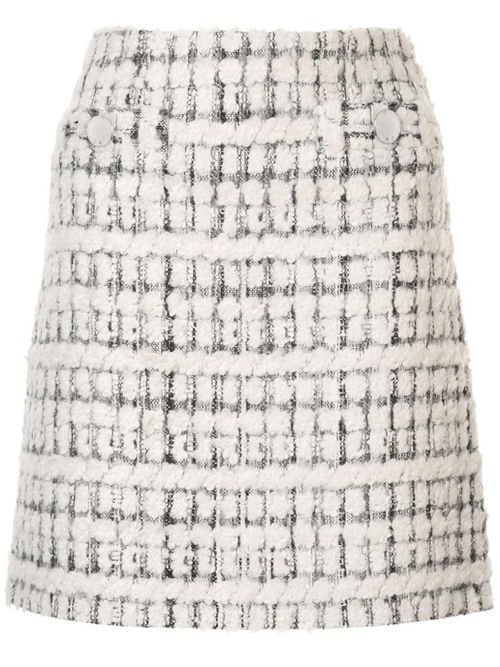 Paule Ka Terry Tweed Mini Skirt - White