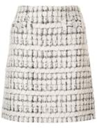 Paule Ka Terry Tweed Mini Skirt - White