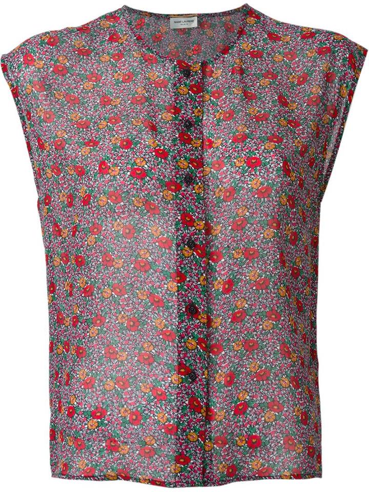 Saint Laurent Sheer Floral Blouse