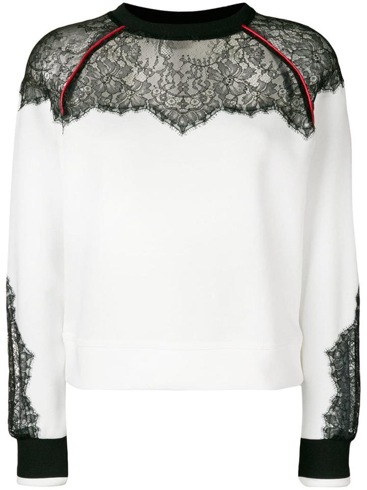 Pinko Lace Inserts Sweatshirt - White