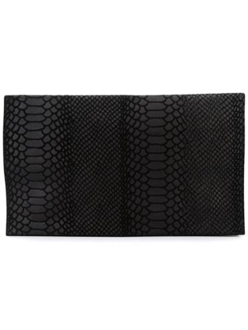 Danielle Foster Snakeskin Effect Clutch, Women's, Black, Leather