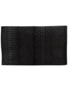 Danielle Foster Snakeskin Effect Clutch, Women's, Black, Leather