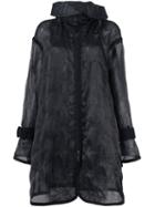 Sacai Transparent Coat, Women's, Size: 2, Black, Cotton/nylon/polyester
