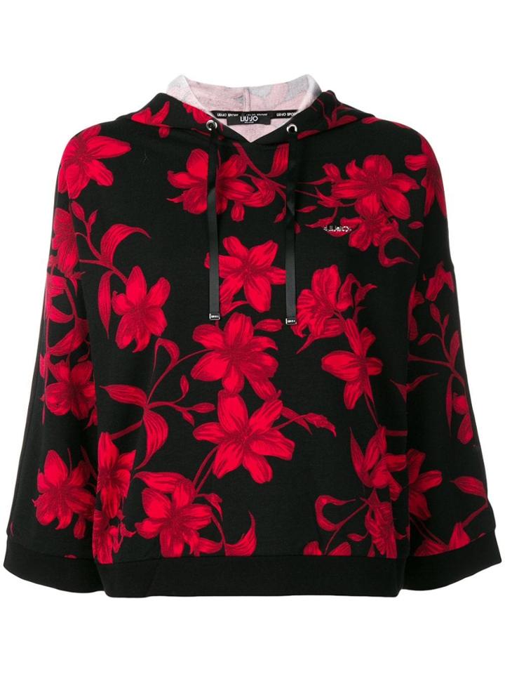 Liu Jo Floral Print Hoodie - Black